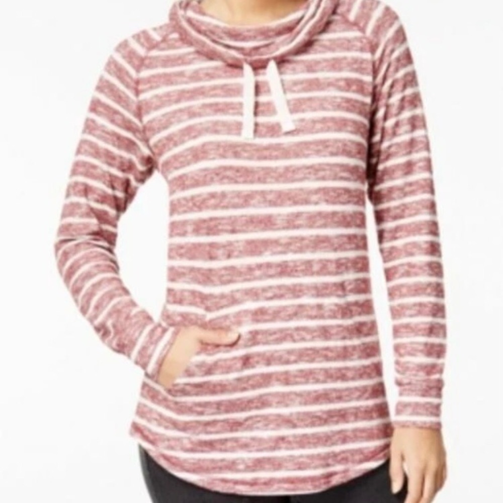 Ultra Flirt juniors stripped funnel neck sweatshirt